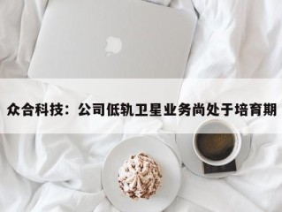 众合科技：公司低轨卫星业务尚处于培育期
