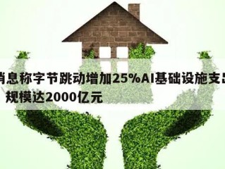 消息称字节跳动增加25%AI基础设施支出，规模达2000亿元